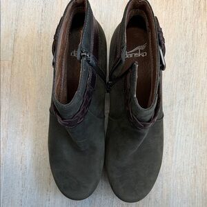 Dansko Olive Ankle Boots with Braided Strap